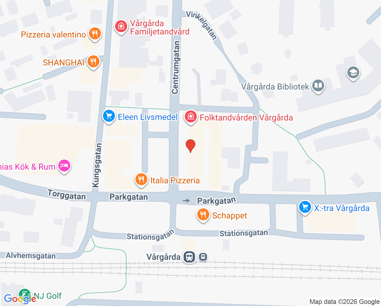 Karta till Vårgårda psykologmottagning föräldraskap och små barn, Vårgårda
