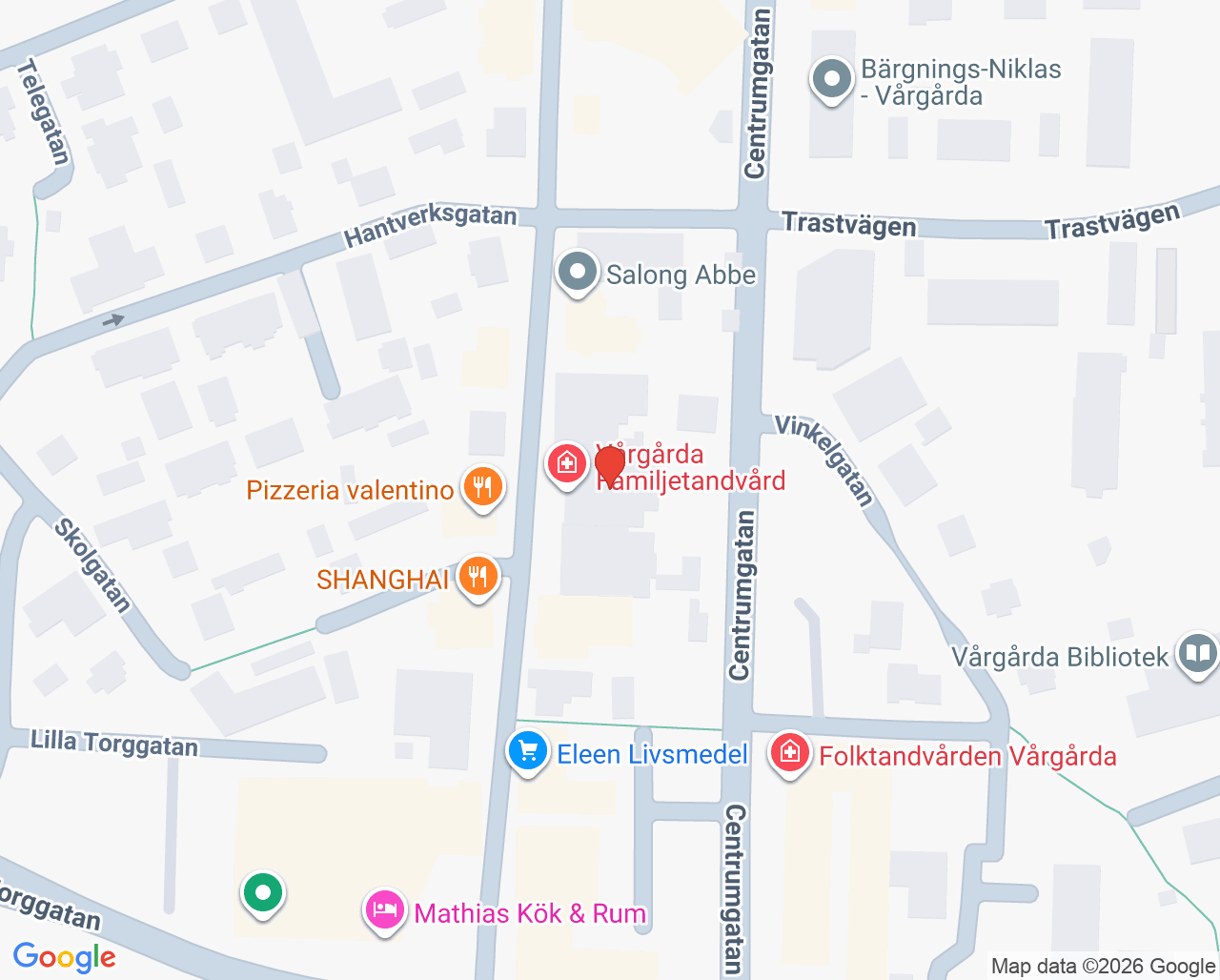 Karta till Vårgårda Familjetandvård