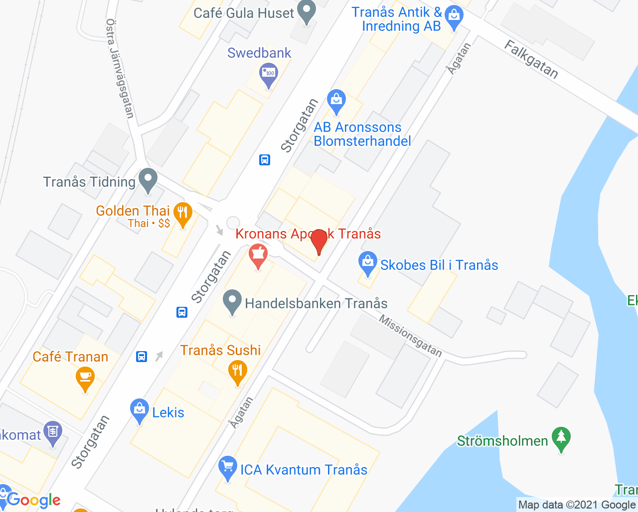 Karta till Cellprovsmottagning Tranås
