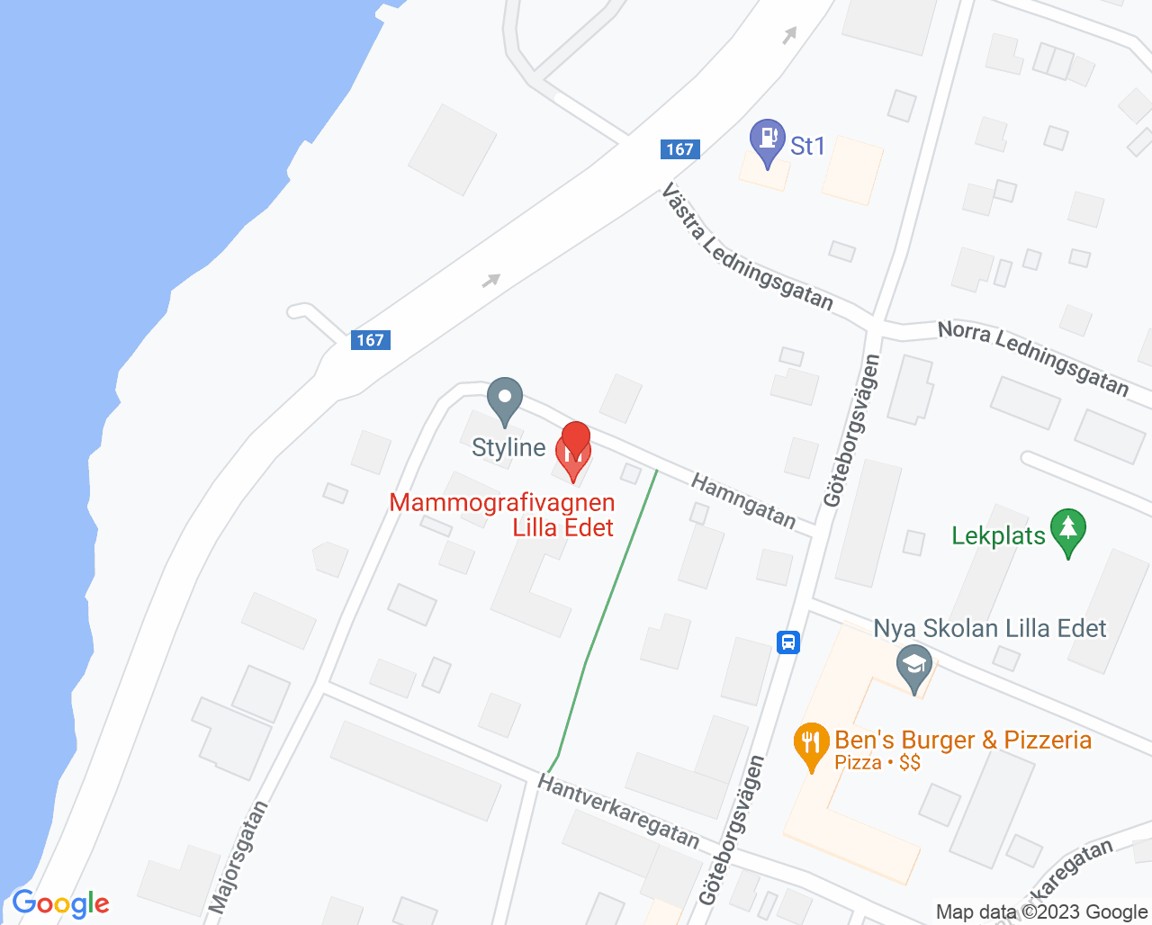 Karta till Mammografienhet Lilla Edet, Lilla Edet