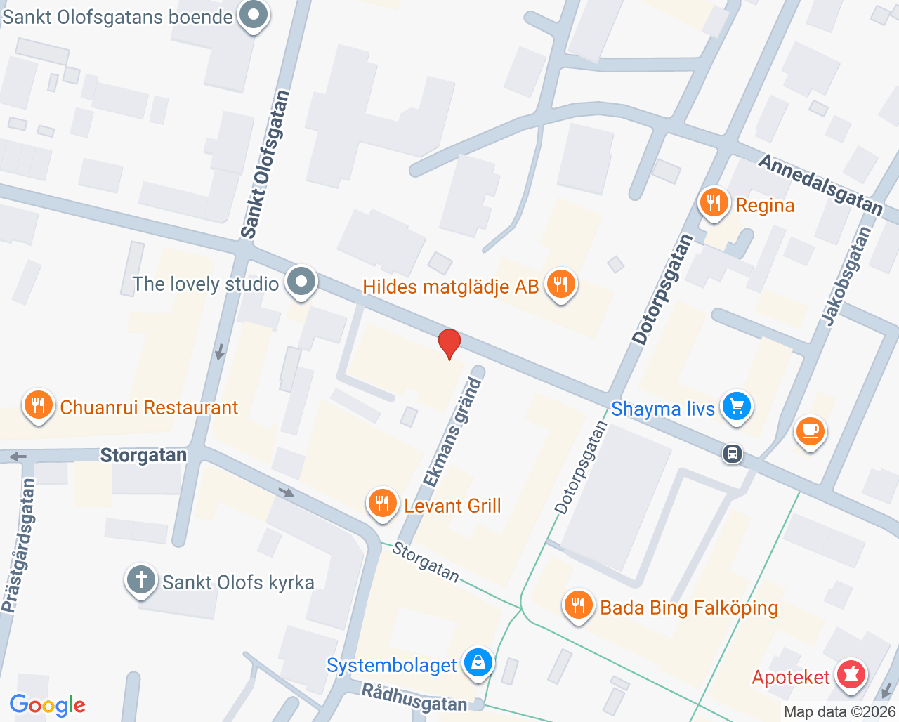 Karta till Odenkliniken Falköping, Falköping