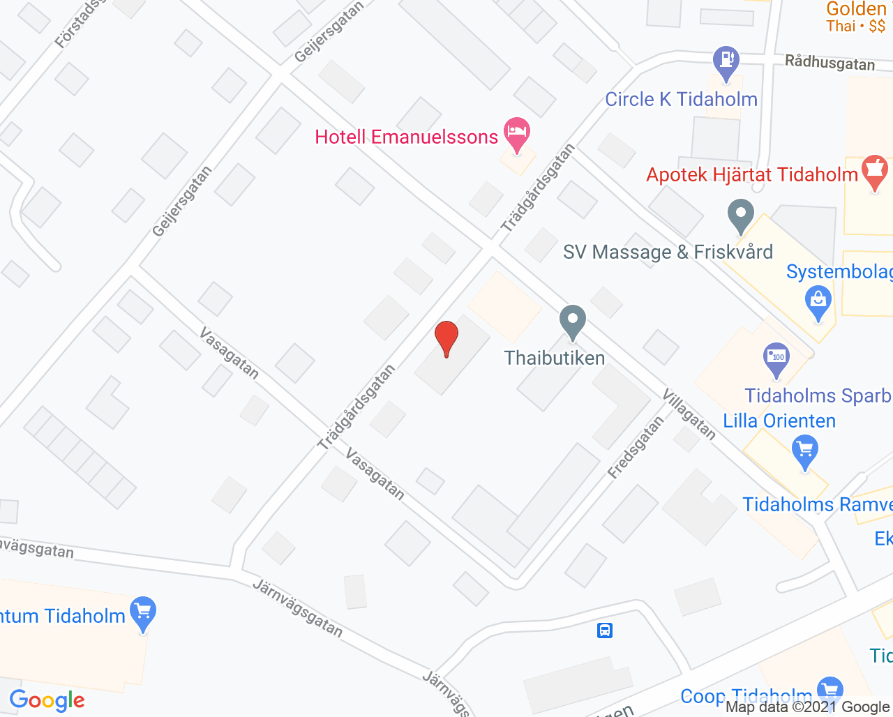 Karta till Tandläkarhuset Tidaholm, Tidaholm
