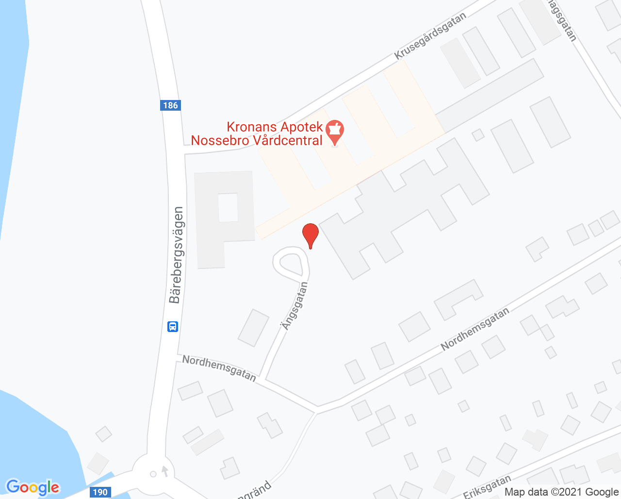 Karta till Närhälsan Nossebro barnavårdscentral, Nossebro