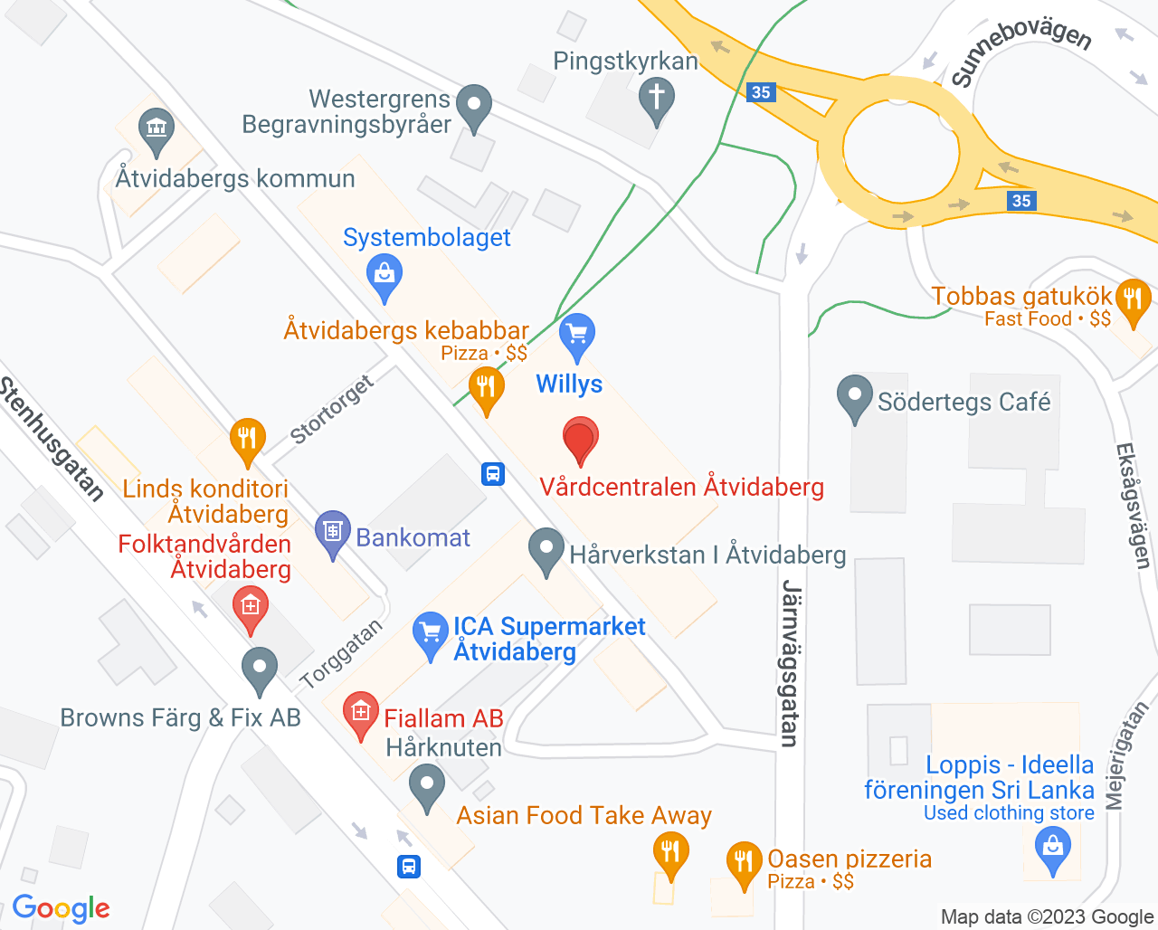 Karta till Ungdomshälsan Åtvidaberg, Barn- och ungdomshälsan