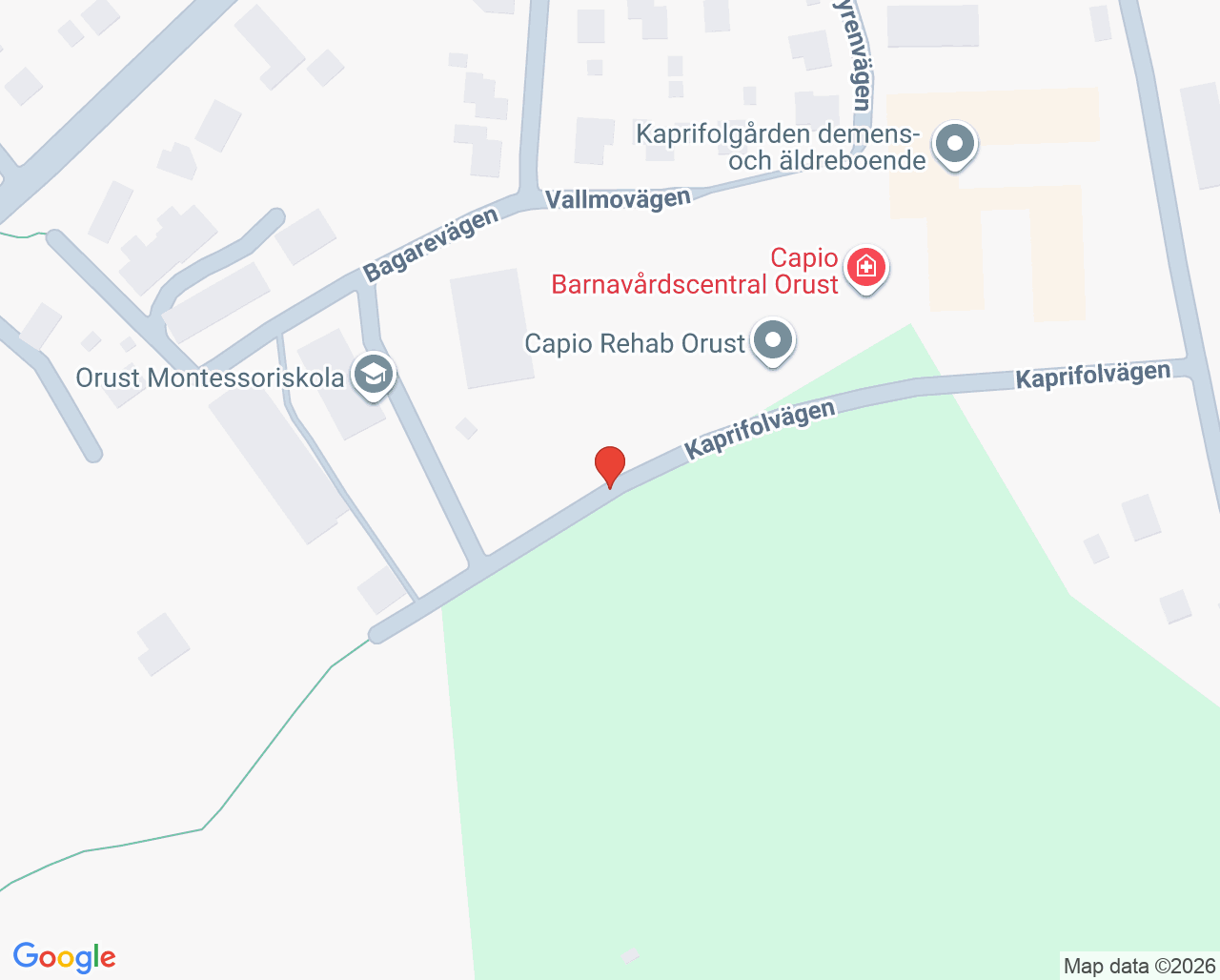 Karta till BVC Capio Vårdcentral Henån, Orust