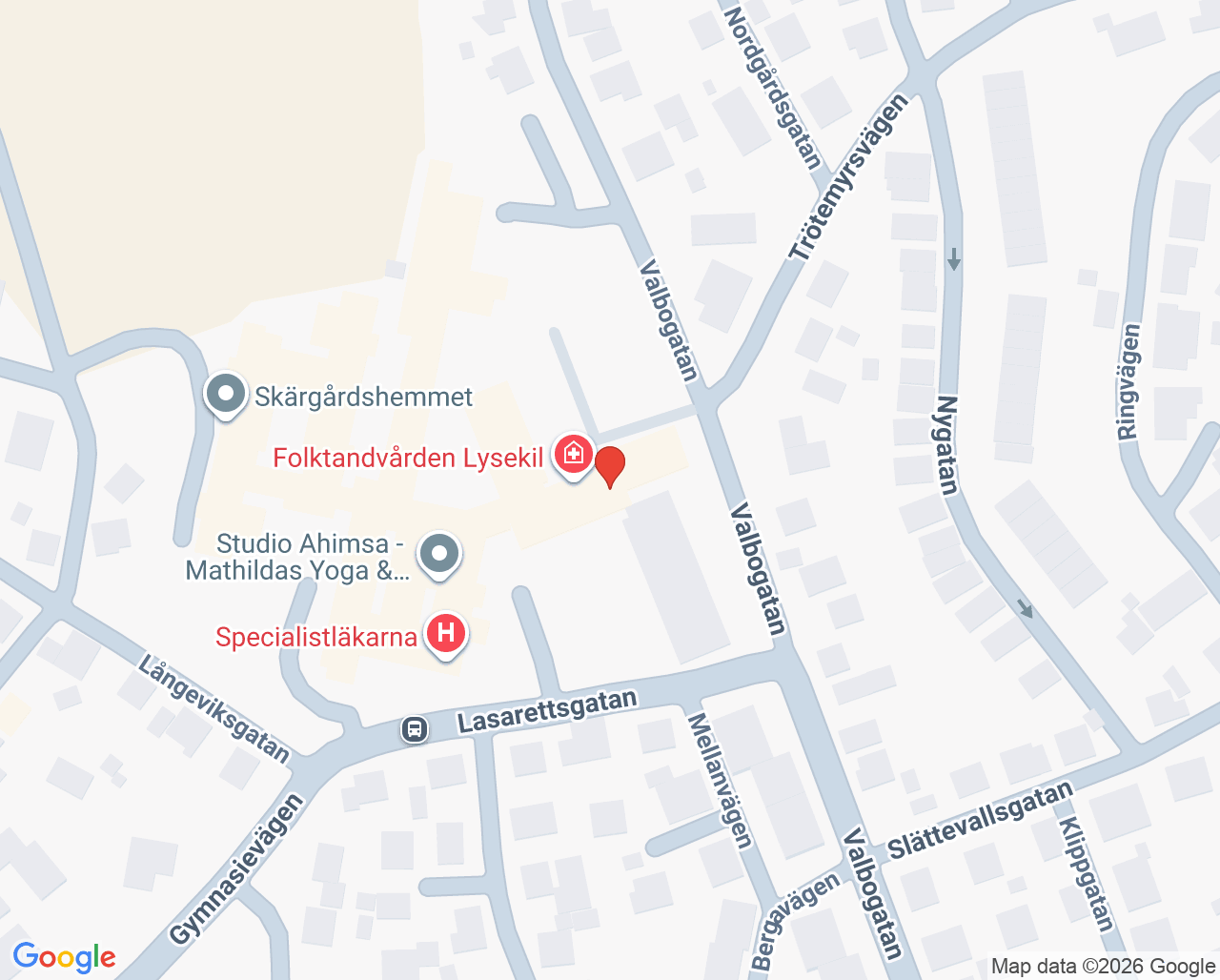 Karta till Lysekil barnmorskemottagning, Lysekil