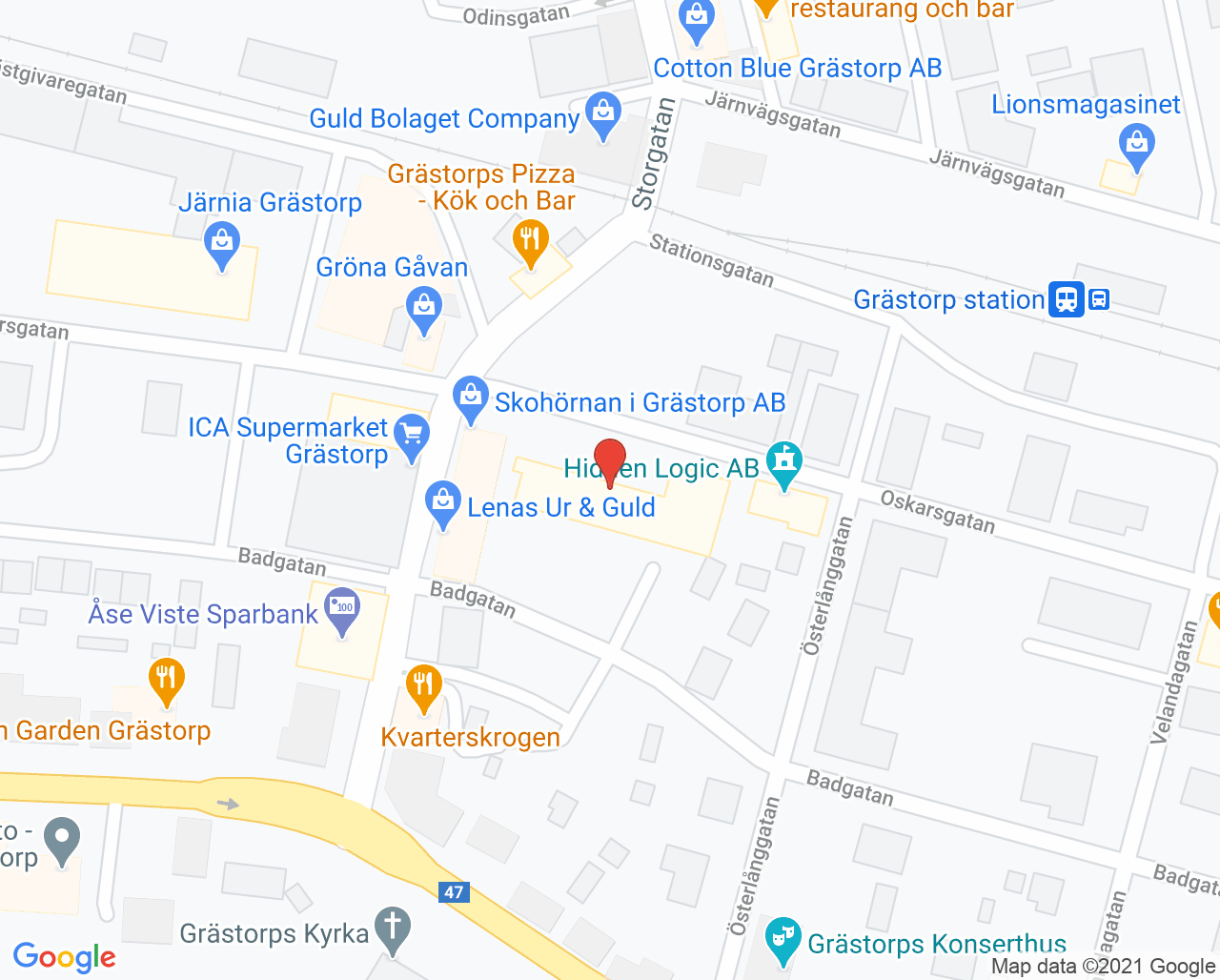 Karta till Tandläkarhuset Grästorp, Grästorp