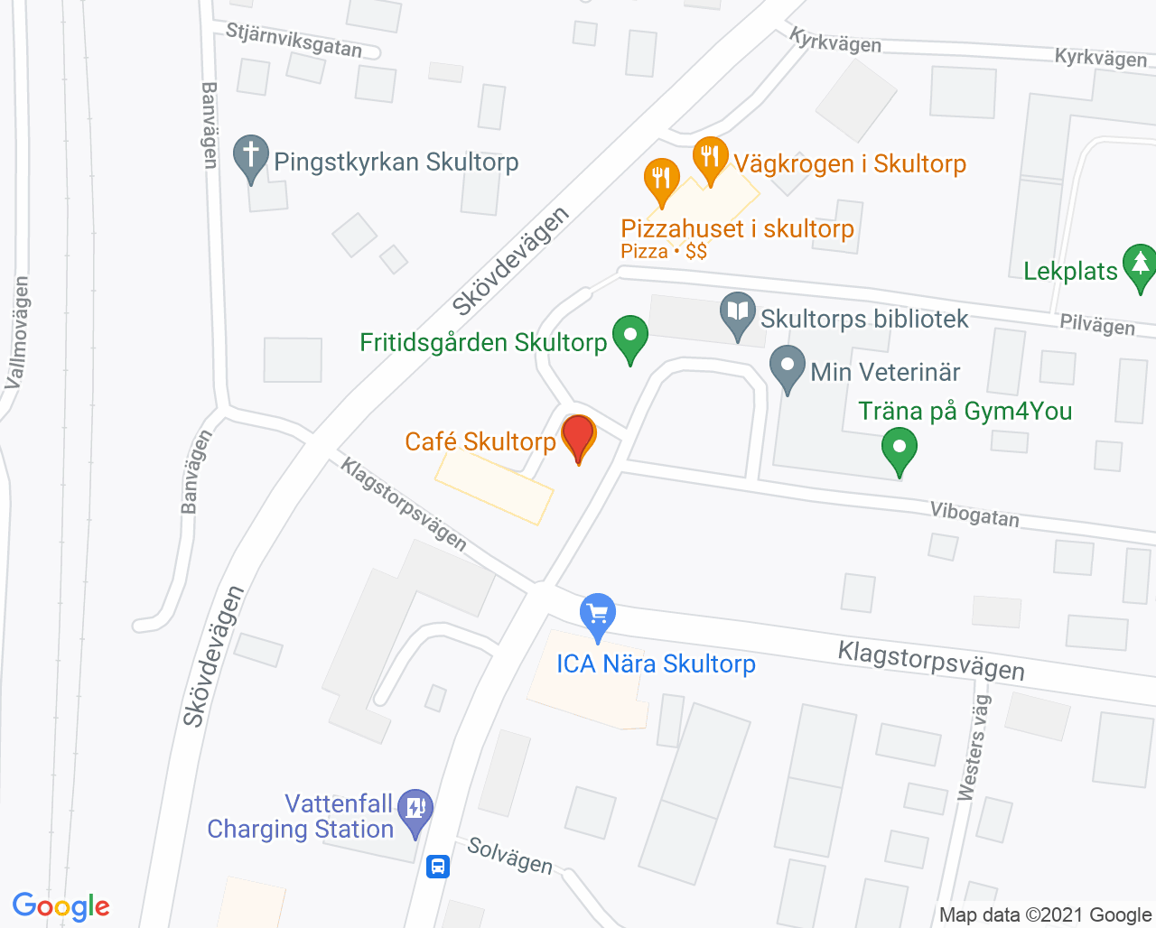 Karta till Närhälsan Hentorp barnavårdscentral - Skultorp, Skövde