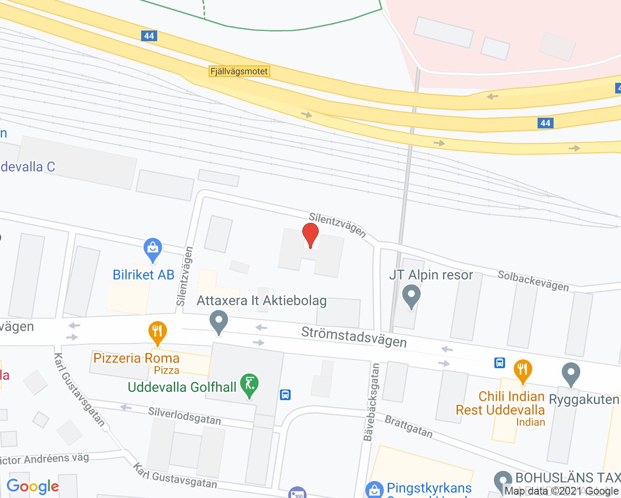 Karta till BVC Vårdcentralen Silentzvägen, Uddevalla