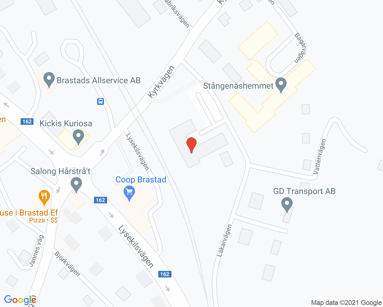 Karta till Brastads sjukgymnastik AB, Brastad