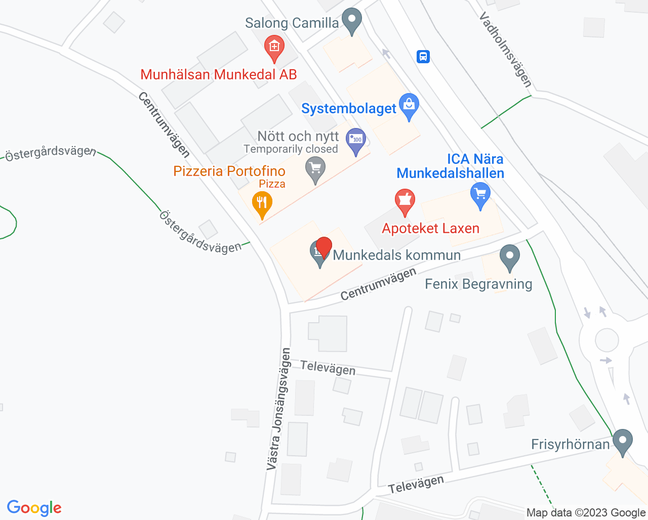 Karta till Mammografienhet Munkedal, Munkedal