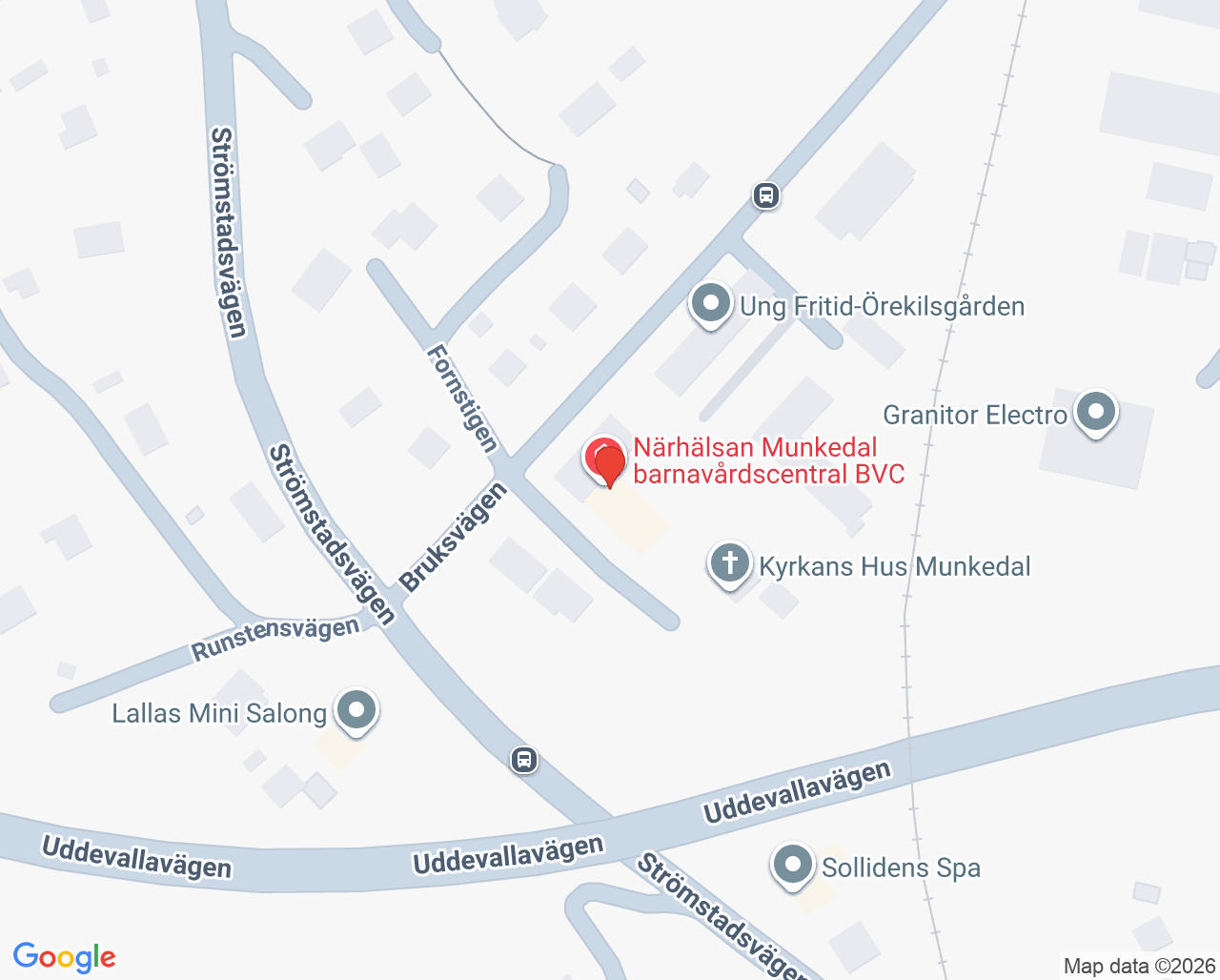 Karta till Närhälsan Munkedal barnavårdscentral, Munkedal
