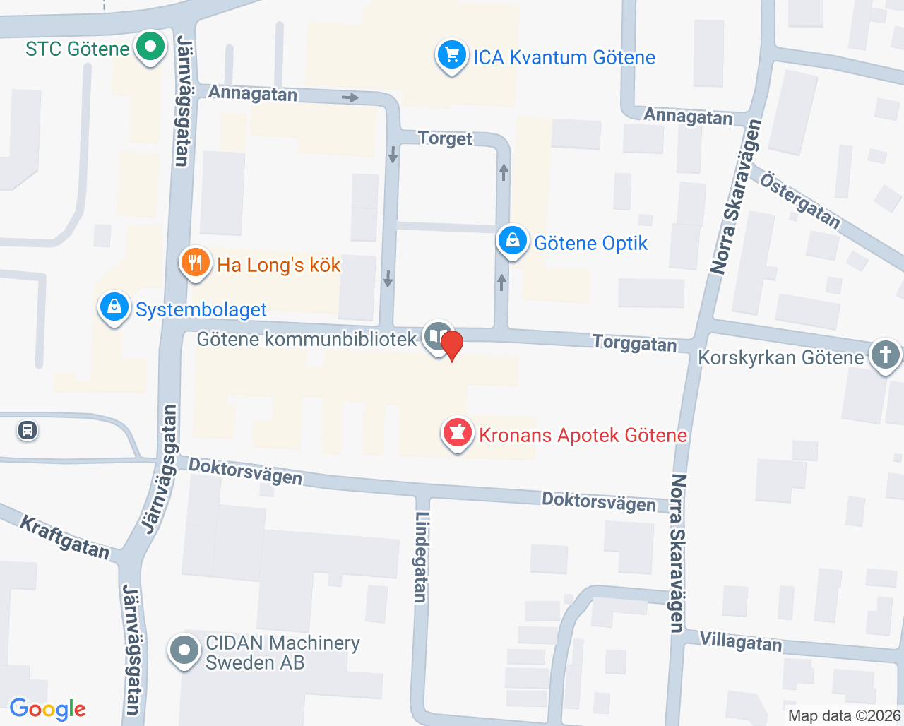 Karta till Folktandvården Götene, Götene