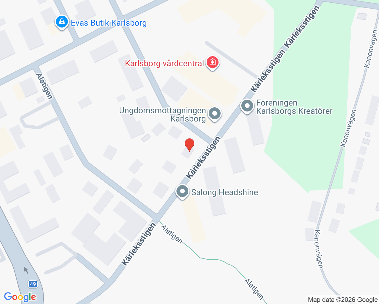 Karta till Folktandvården Karlsborg, Karlsborg
