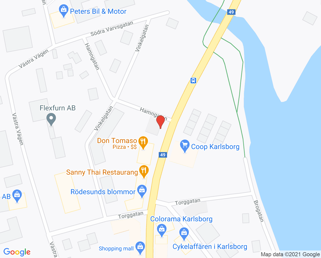 Karta till Rödesunds Tandvård, Karlsborg