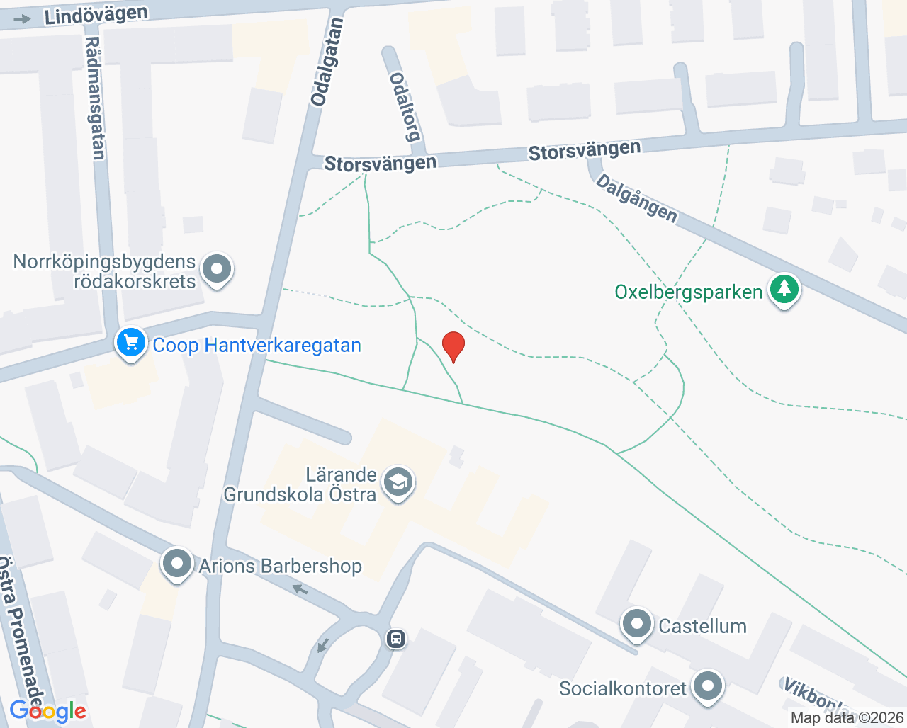 Karta till Rehabmottagningen, Kry Rehab Norrköping