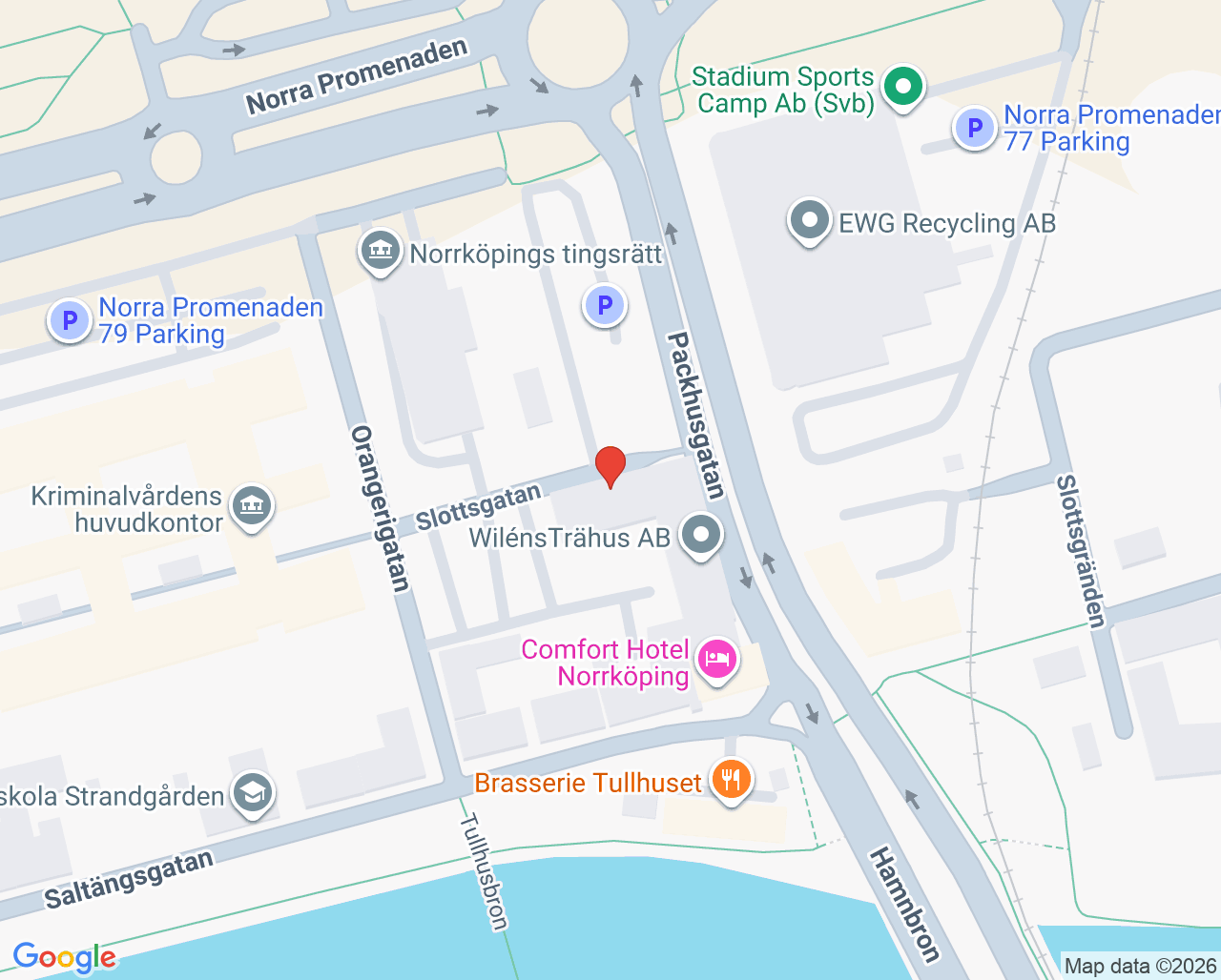 Karta till Aleris BUP Norrköping, Aleris Psykiatri