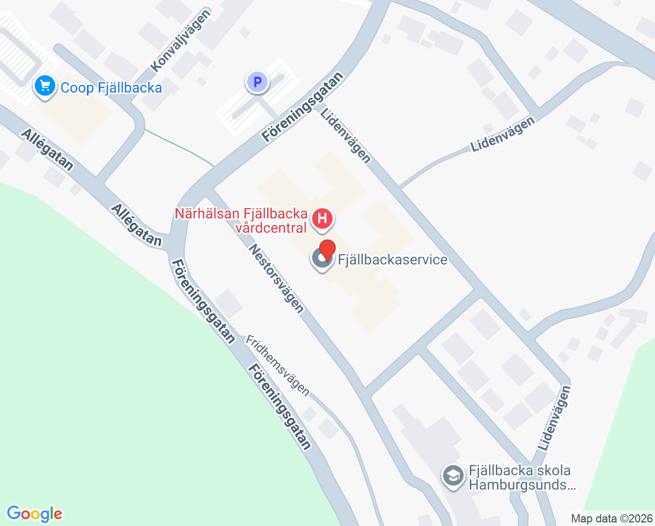 Karta till Närhälsan Fjällbacka vårdcentral, Fjällbacka