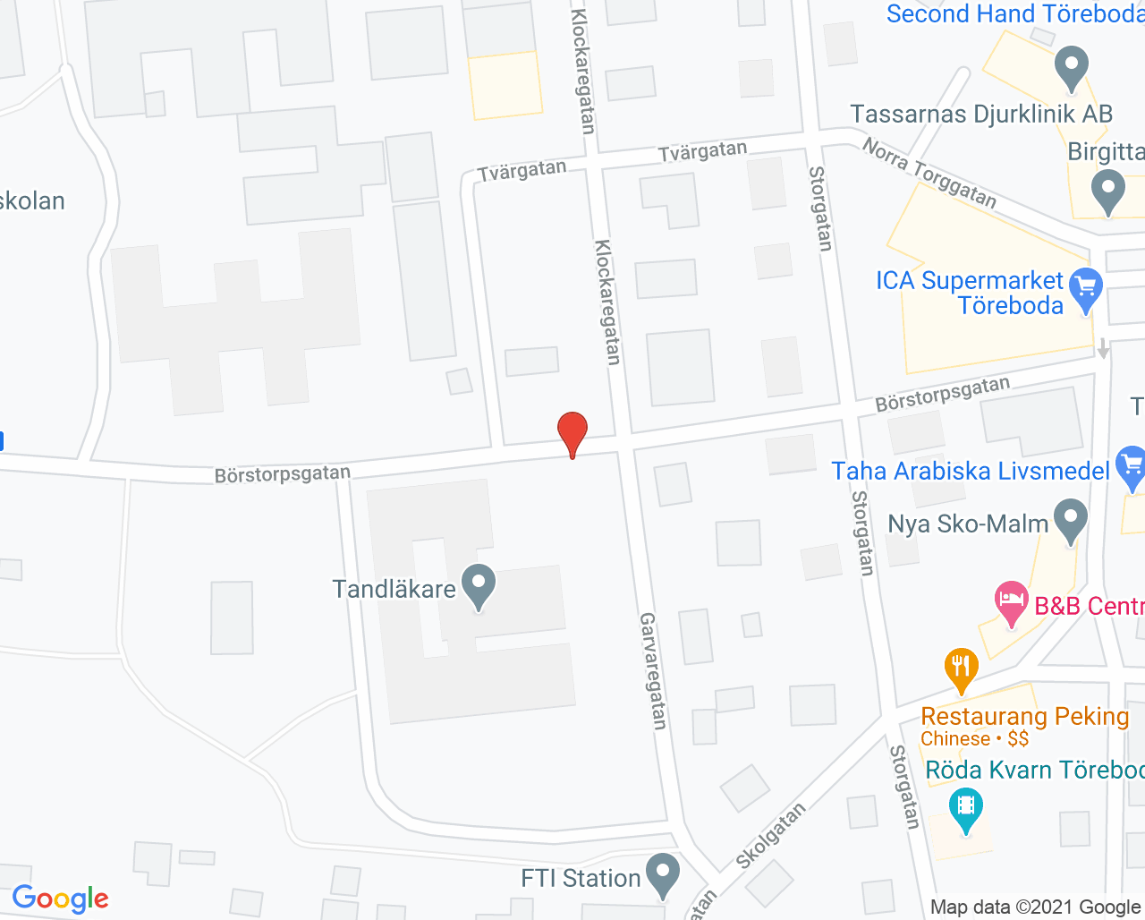 Karta till Närhälsan Töreboda barnavårdscentral, Töreboda