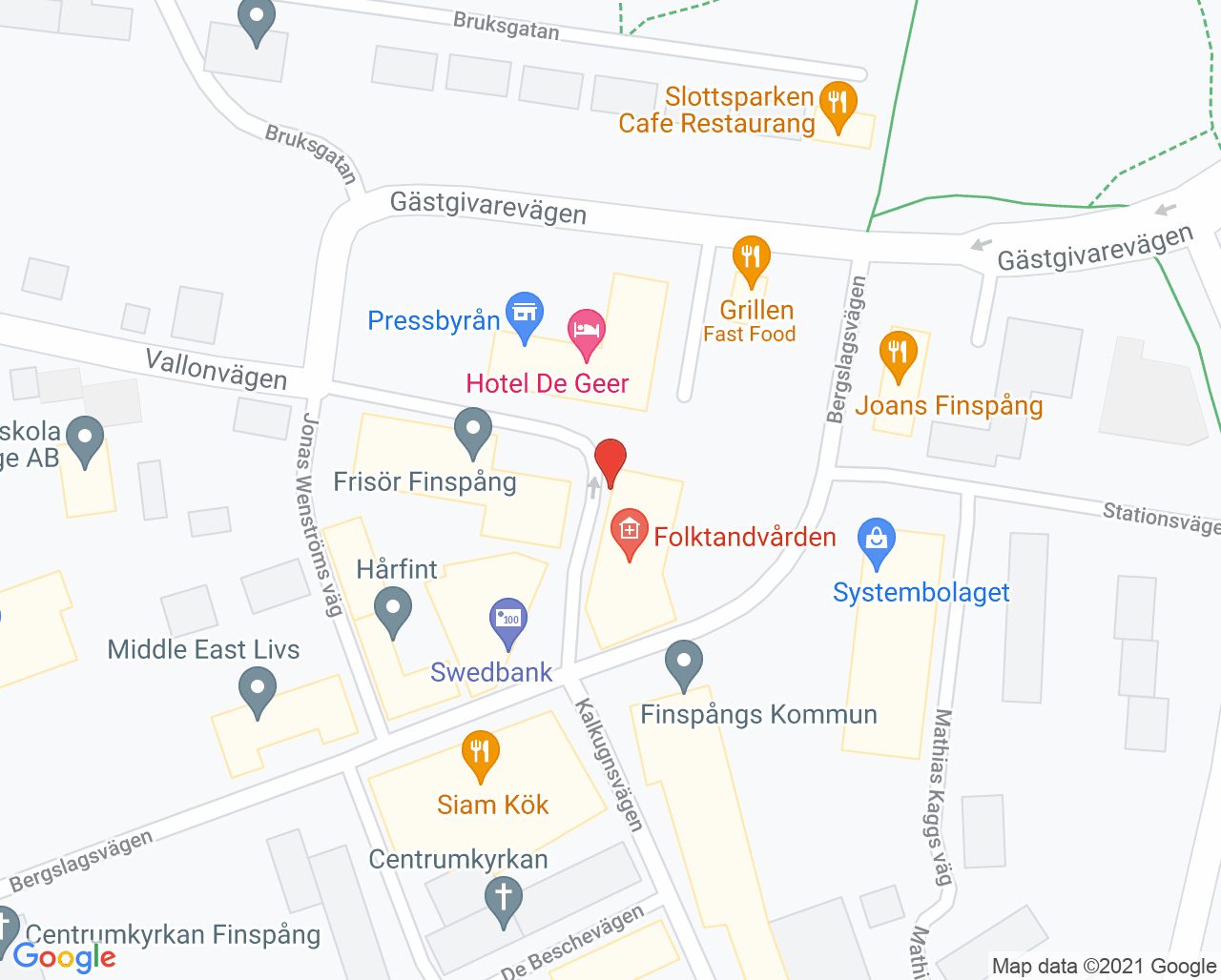 Karta till Folktandvården Finspång