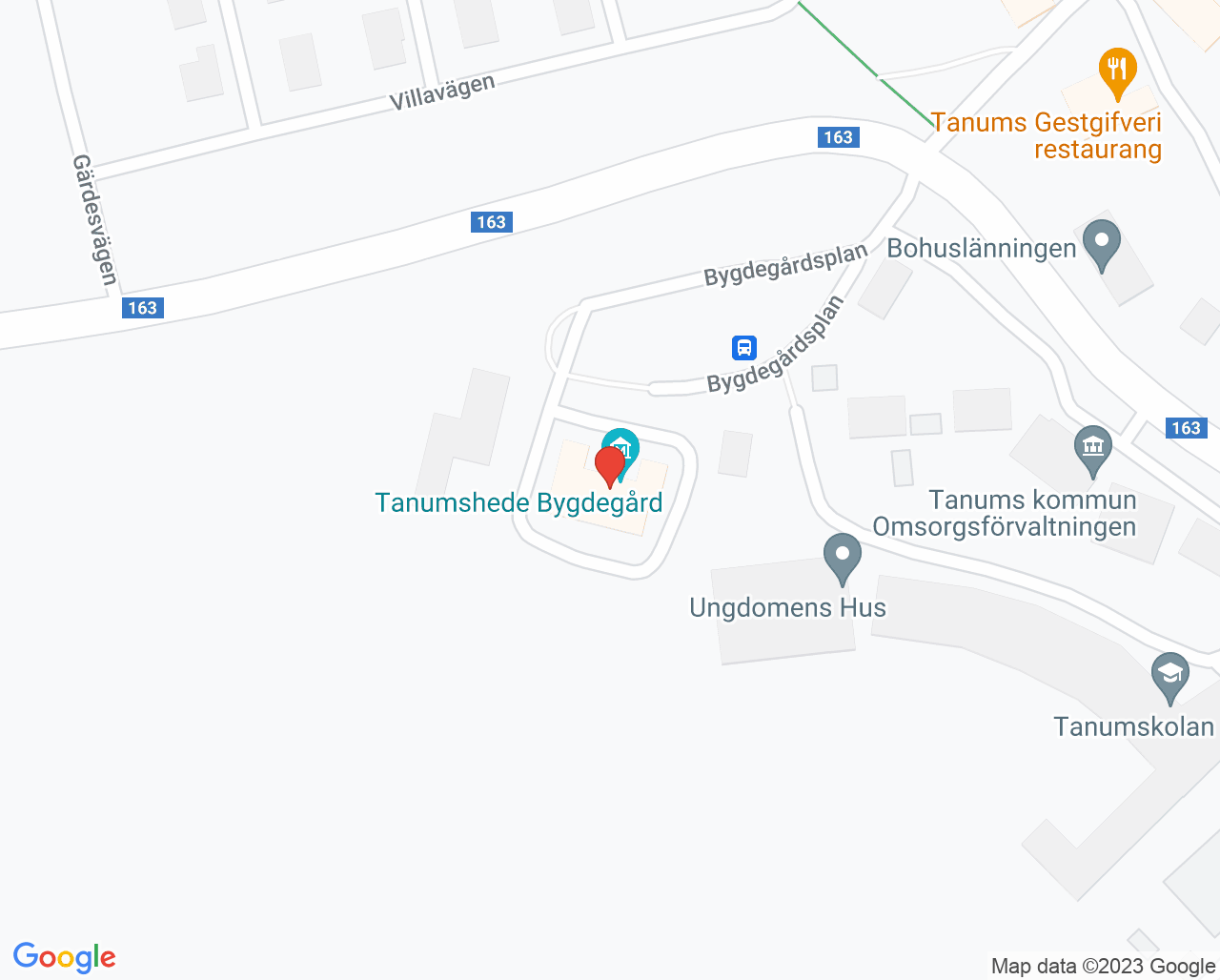 Karta till Mammografienhet Tanum, Tanumshede