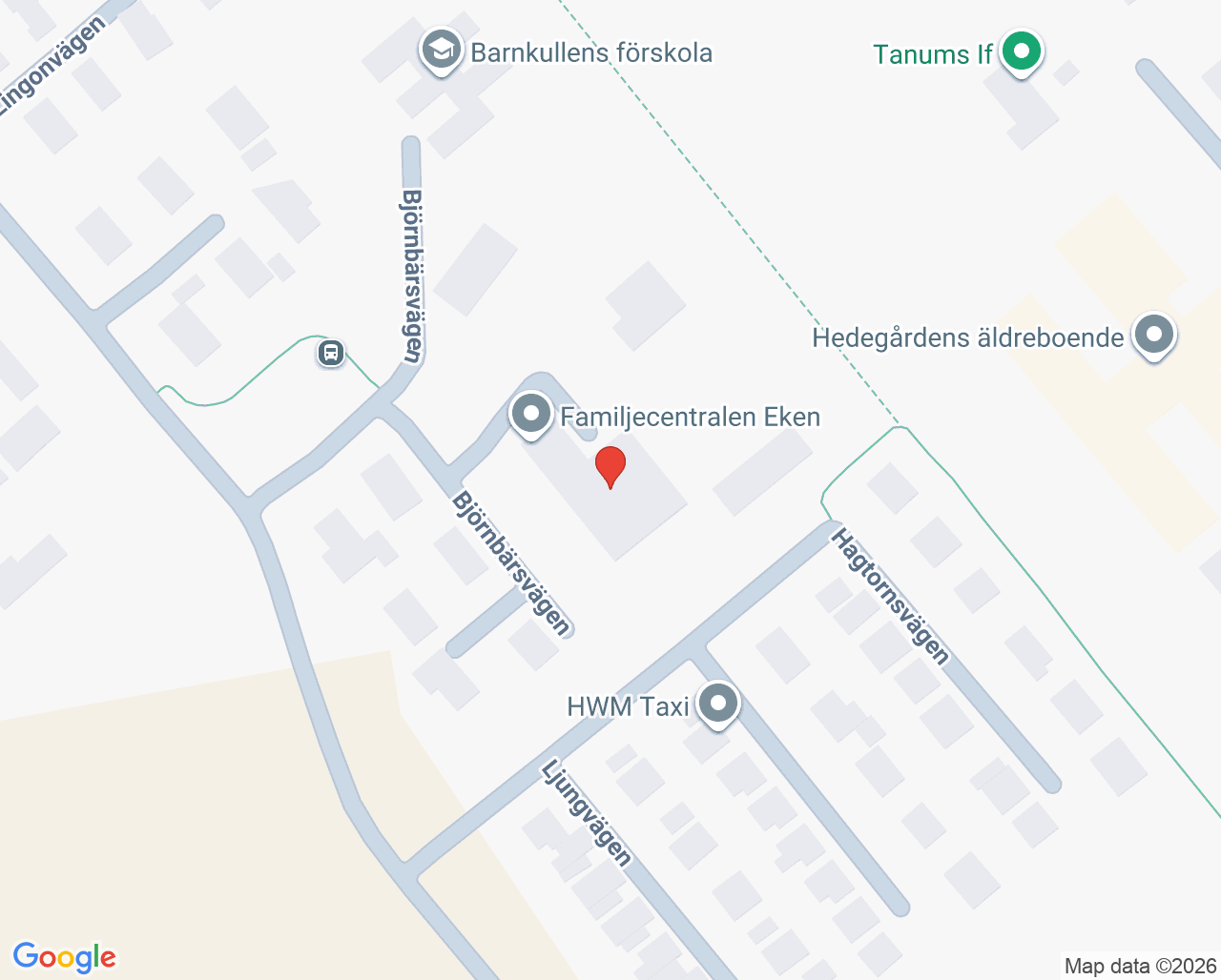 Karta till Närhälsan Tanumshede barnavårdscentral, Tanumshede