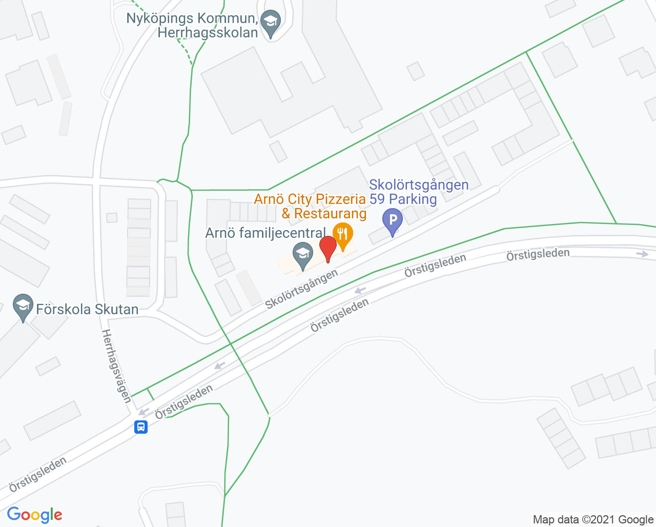 Karta till Barnmorskemottagningen Familjecentralen Arnö, Nyköping