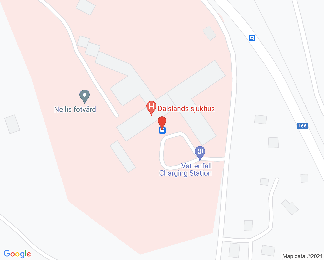 Karta till Barn- och ungdomsmottagning Dalsland sjukhus, Bäckefors