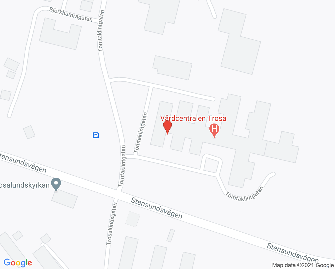 Karta till Samtalsmottagningen Barn och Unga Trosa, Trosa