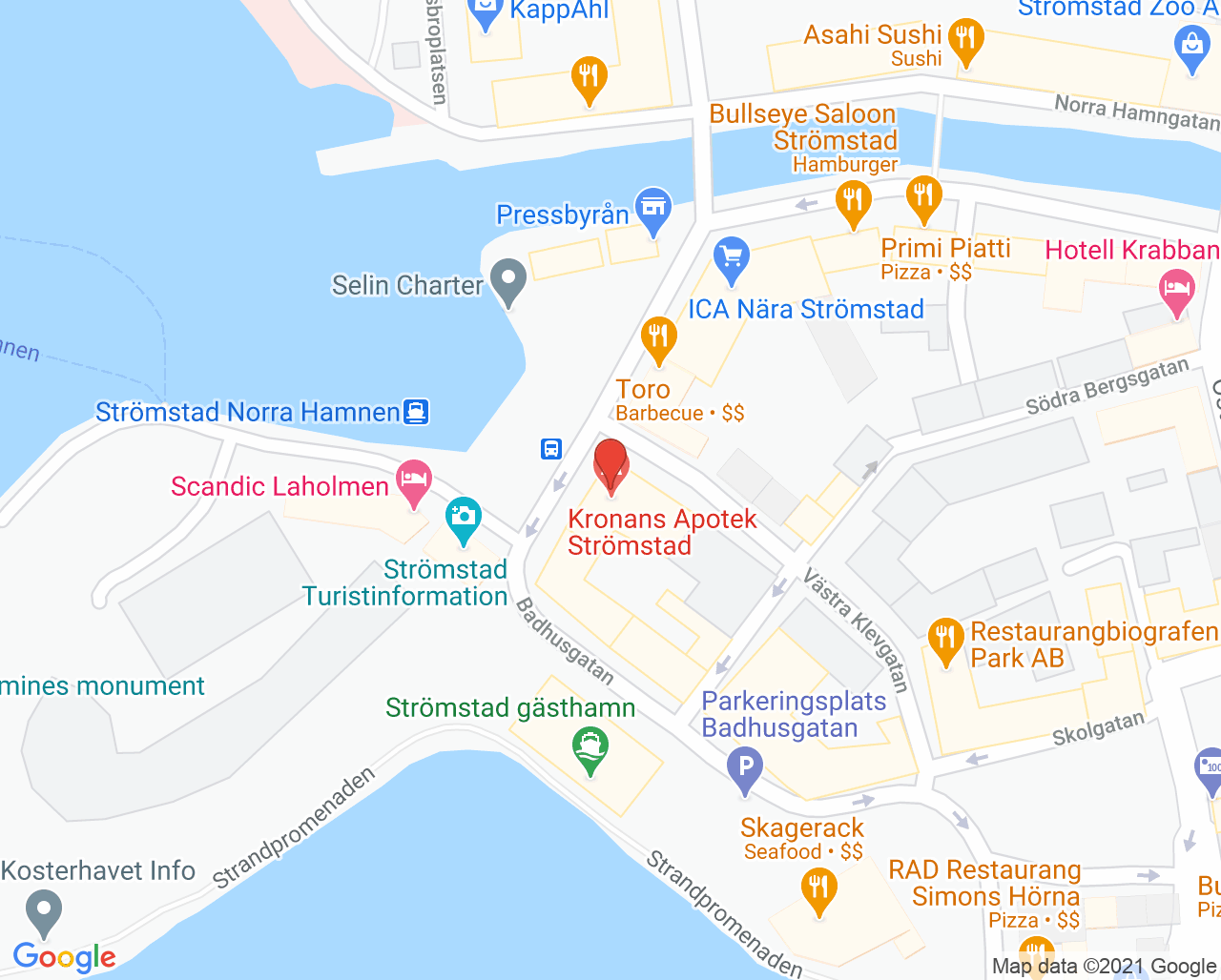 Karta till Privattandvården Strömstad