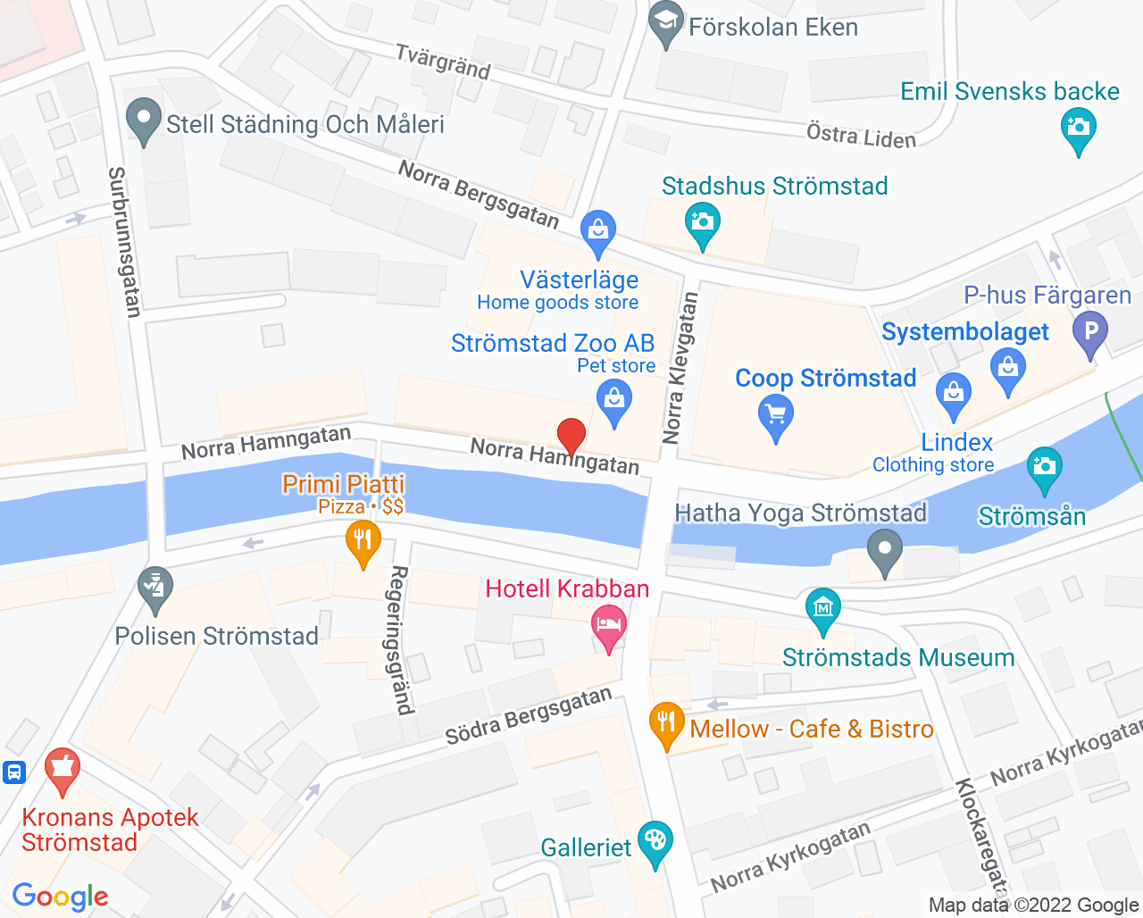 Karta till Dietistmottagning Strömstad sjukhus, Strömstad