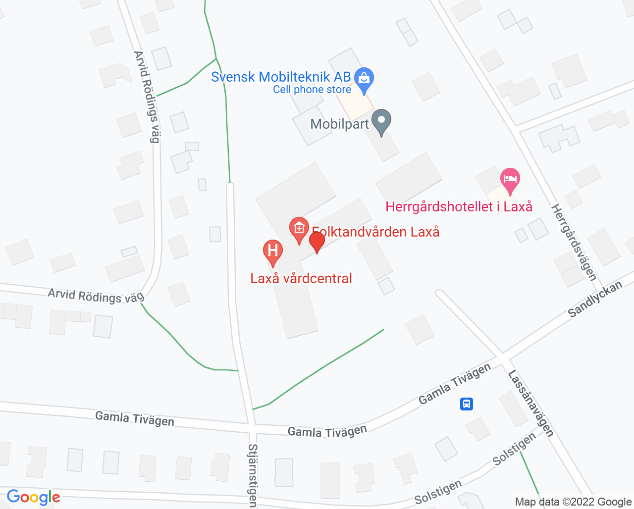 Karta till Laxå vårdcentral