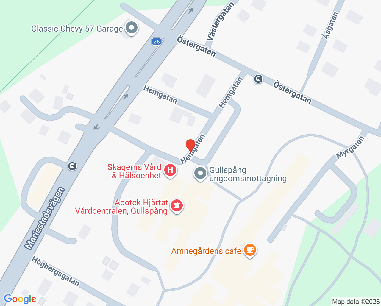 Karta till BVC Skagerns Vård och Hälsoenhet, Gullspång