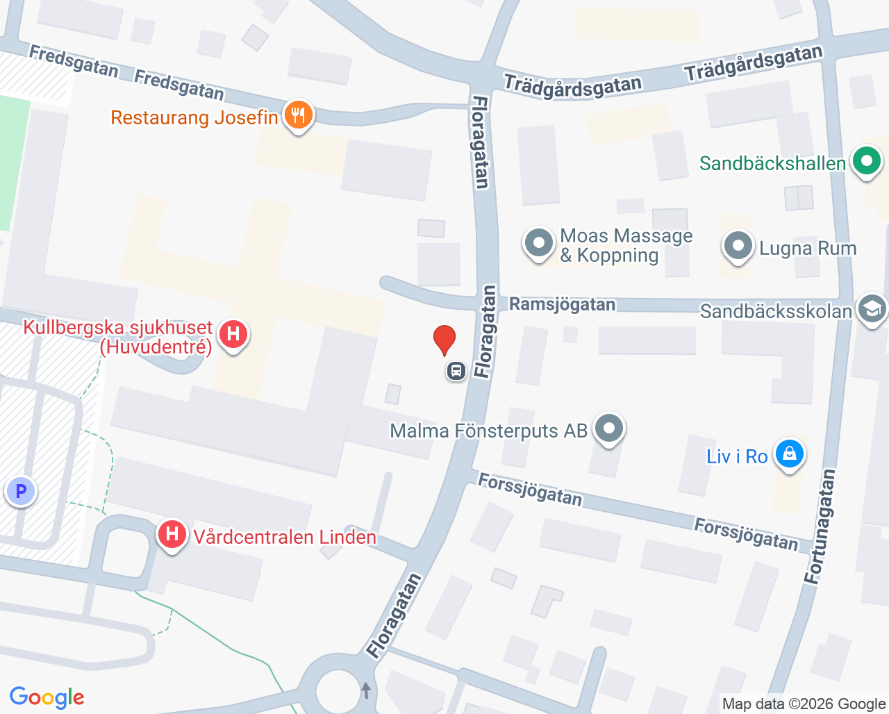 Karta till Kirurgimottagningen Kullbergska sjukhuset, Katrineholm