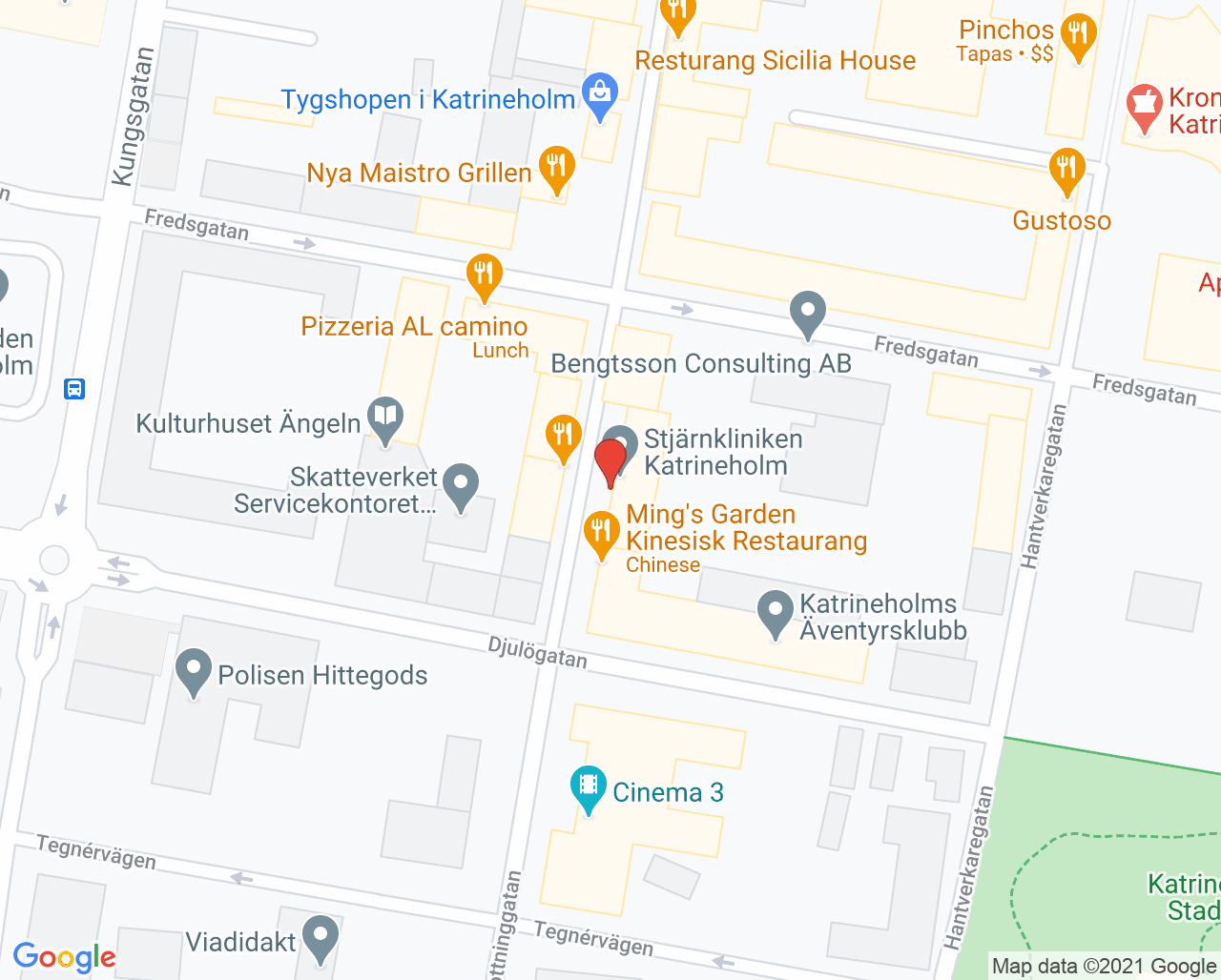 Karta till Stjärnkliniken AB, Katrineholm