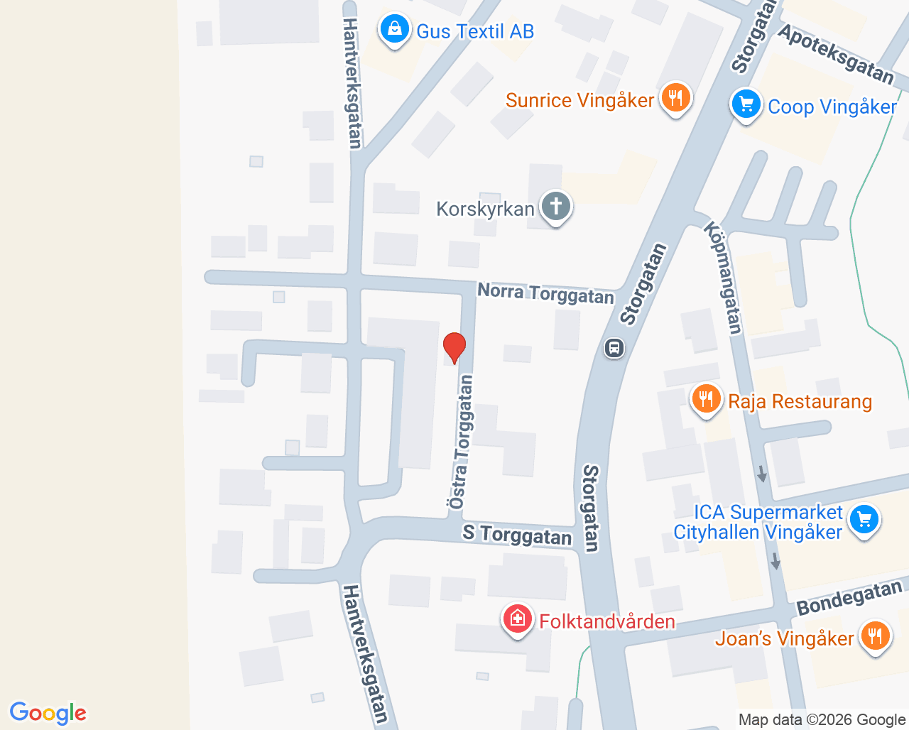 Karta till Distriktsläkarmottagningen Vårdcentralen Doktor.se Vingåker, Vingåker