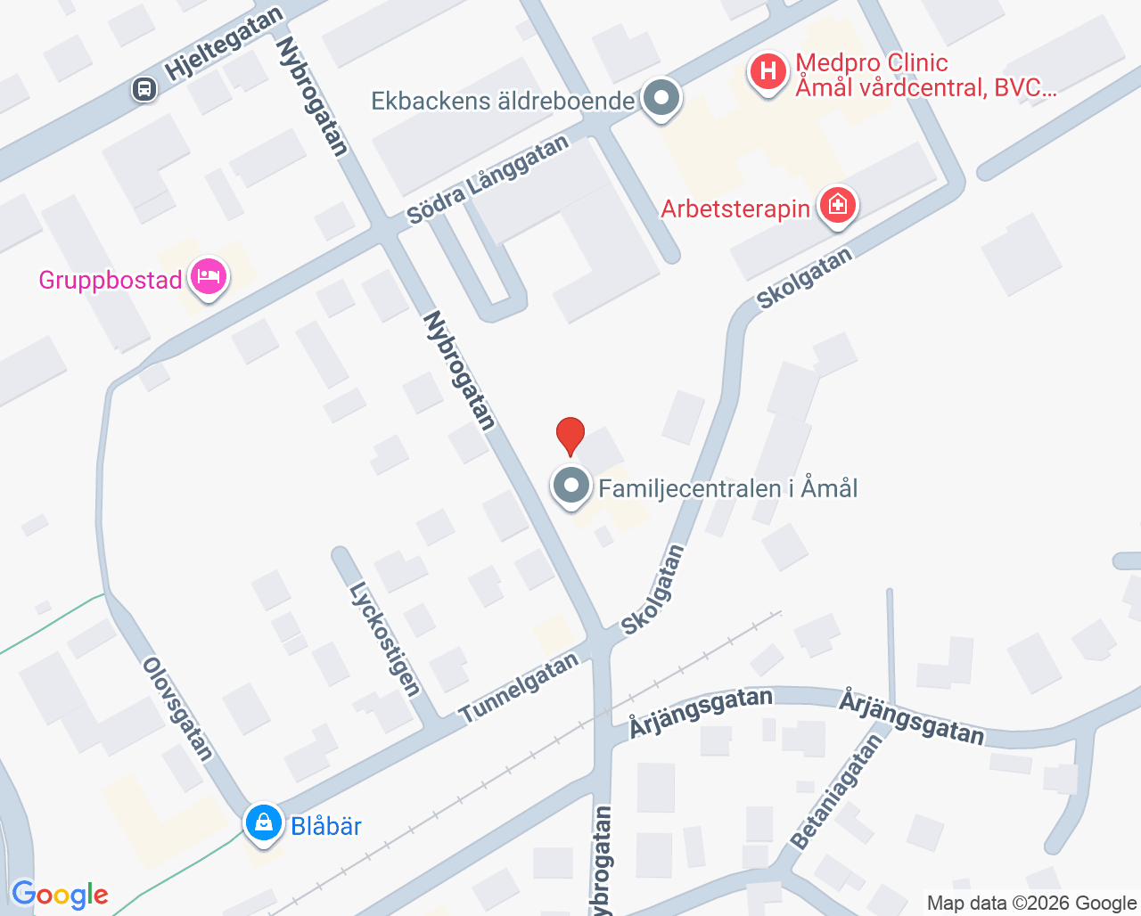 Karta till Åmål barnmorskemottagning, Åmål
