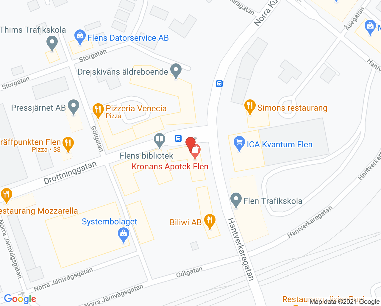 Karta till Sjukgymnastikteamet Vårdcentralen Centrum Flen, Flen