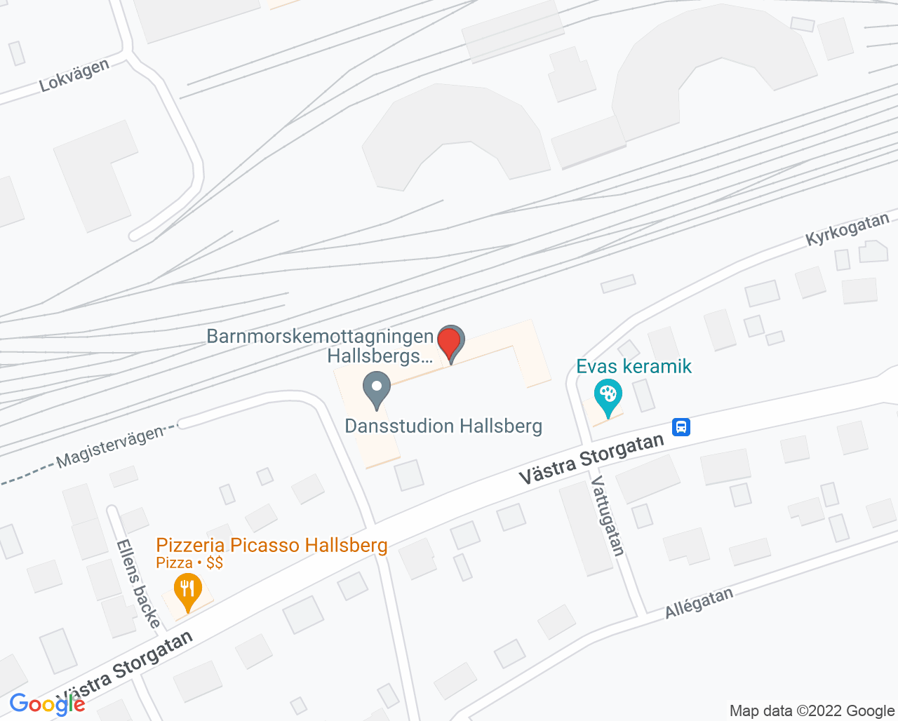 Karta till Psykologmottagningen mödra- och barnhälsovård södra länsdelen