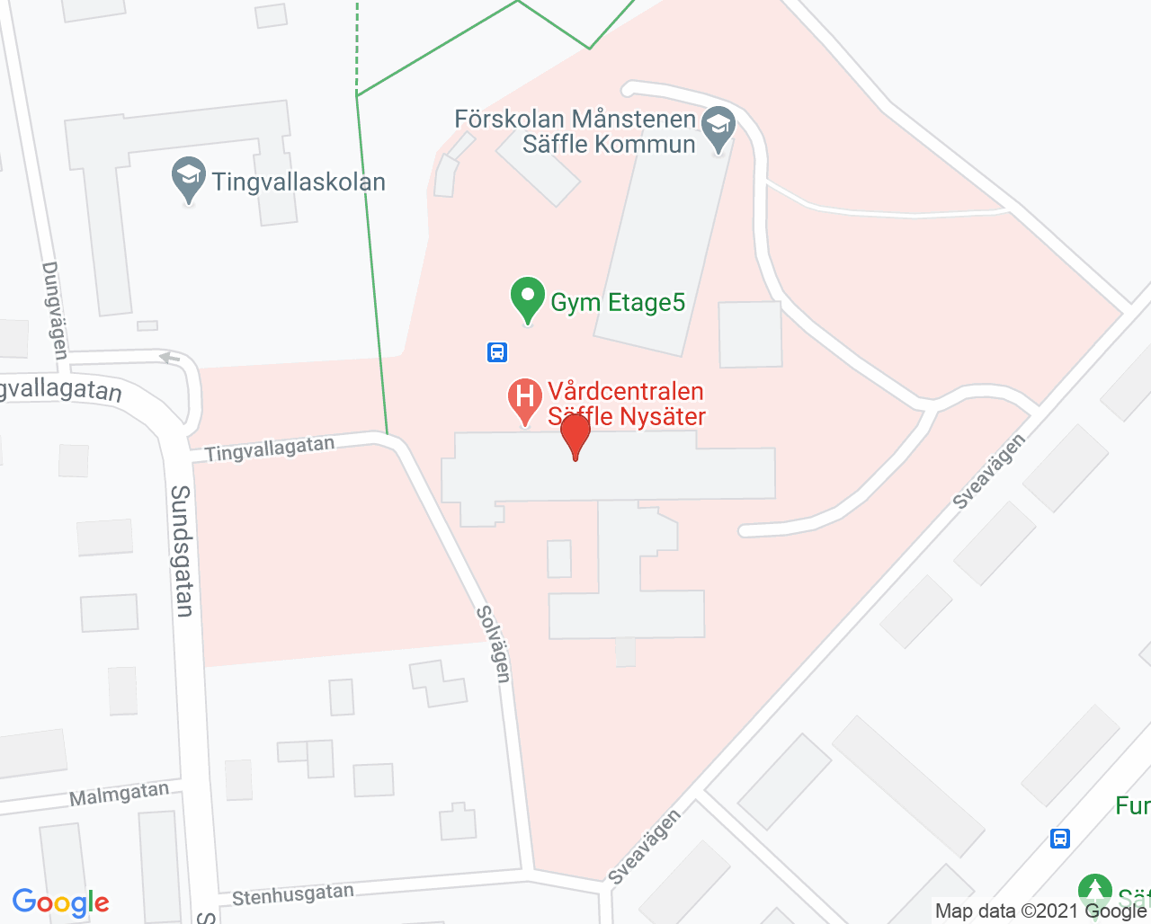 Karta till Logopedmottagningen Säffle