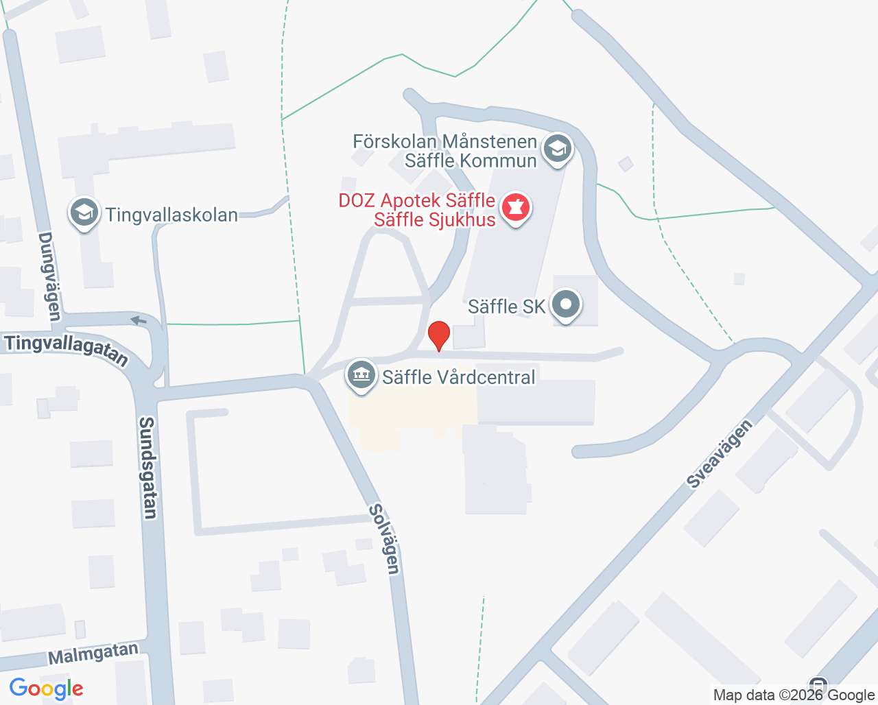 Karta till Jourcentralen Säffle