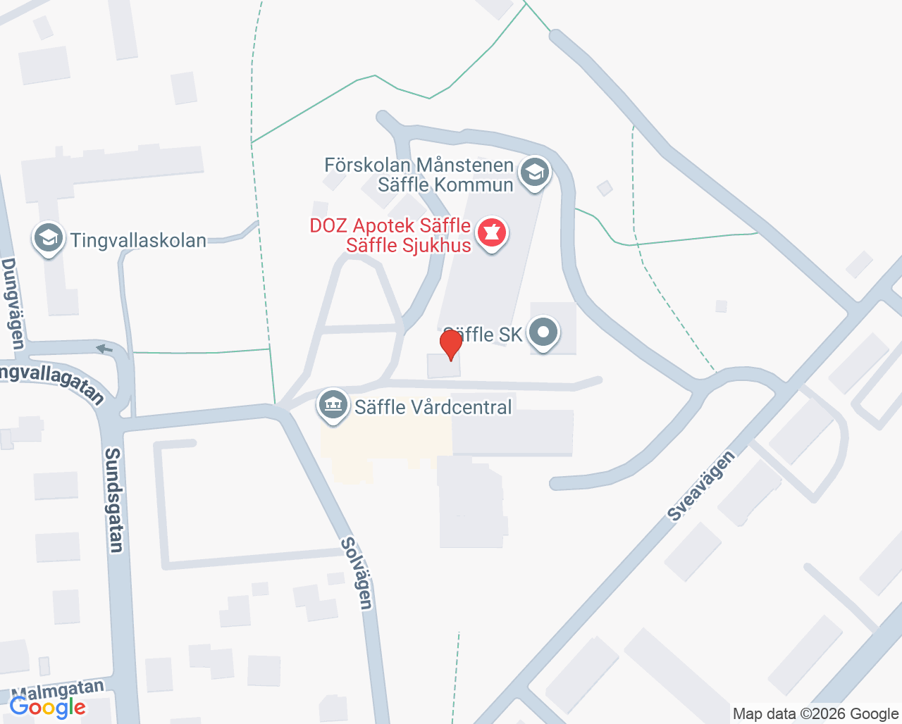 Karta till Dietistmottagning primärvård Säffle