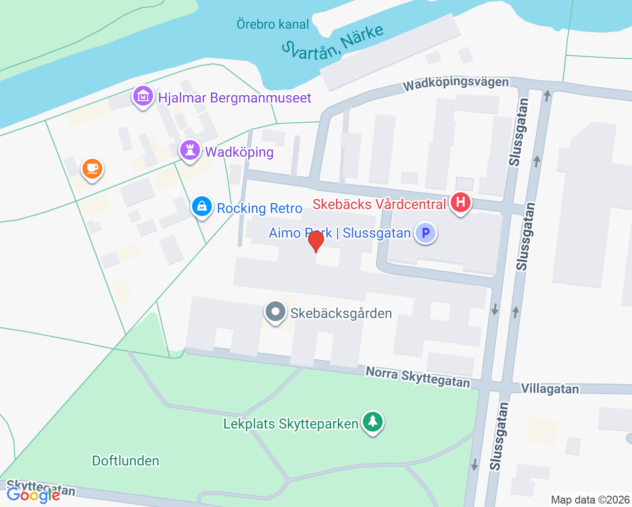 Karta till Barnavårdscentralen BVC Skebäcks vårdcentral
