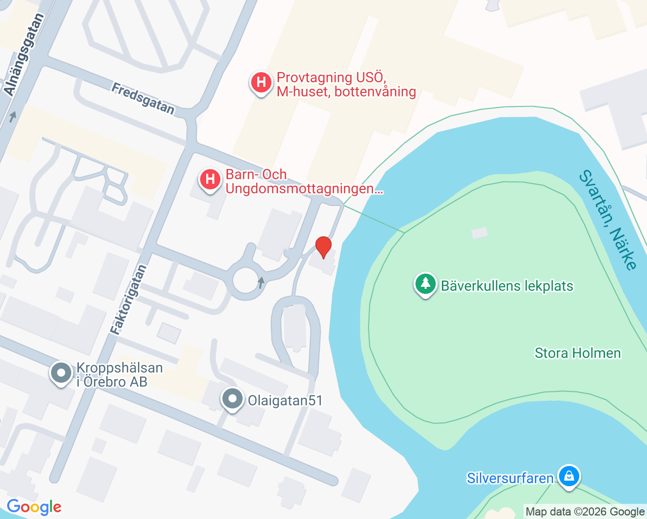 Karta till Smittskydd Hälso- och sjukvårdsförvaltningen