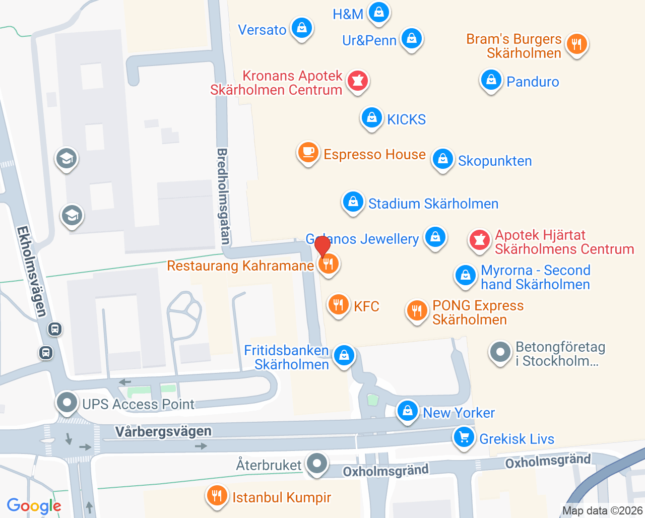 Karta till Aleris Endoskopi Skärholmen