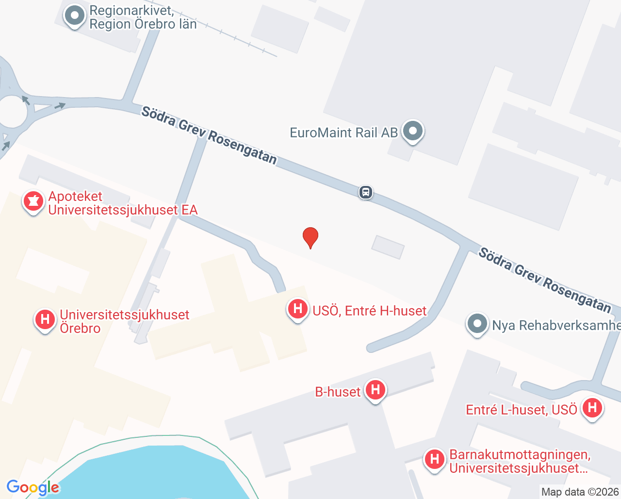 Karta till Ögonavdelning 49 Universitetssjukhuset Örebro