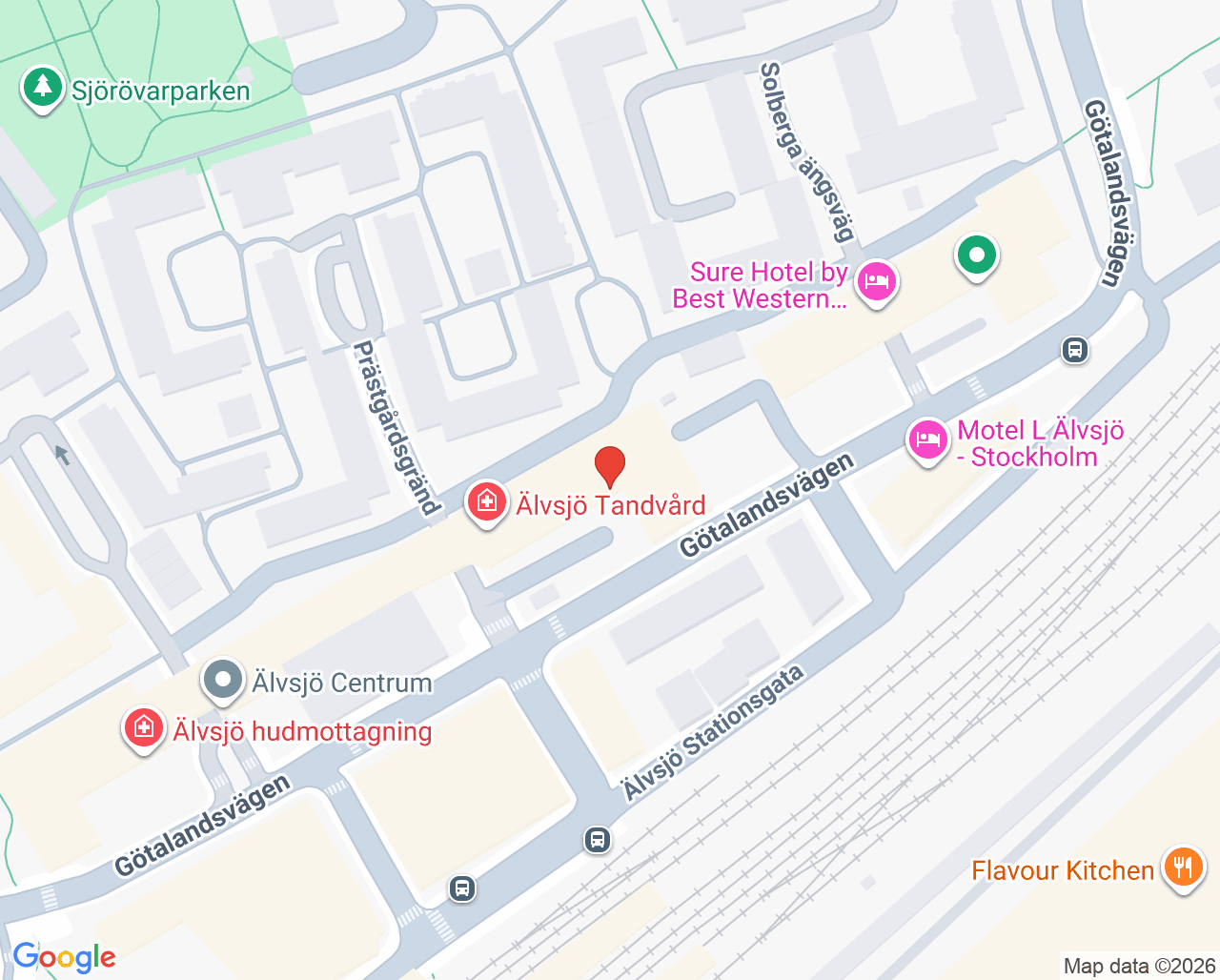 Karta till BUP Neuropsykiatri Sydväst 1, Älvsjö