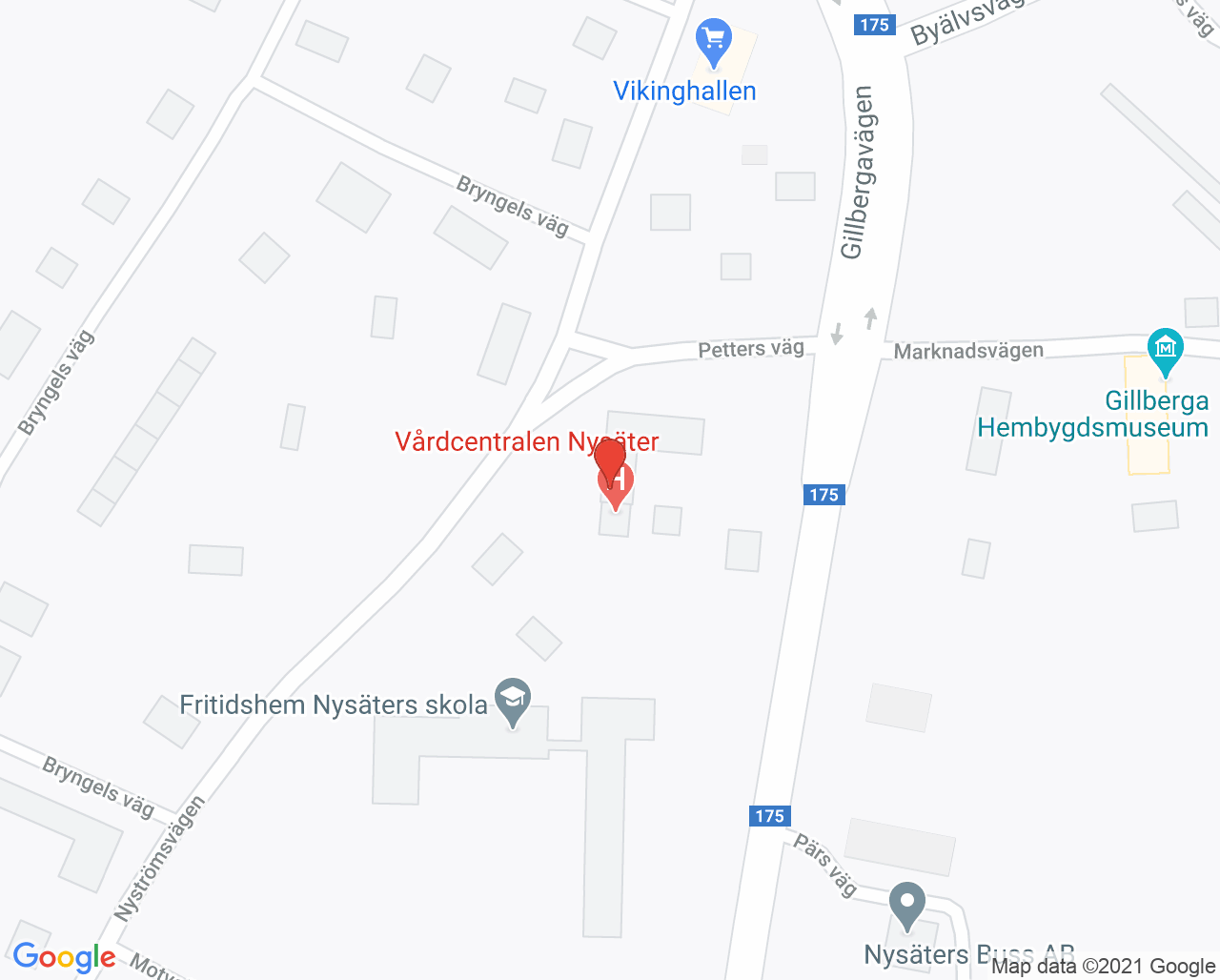Karta till Vårdcentralen Nysäter