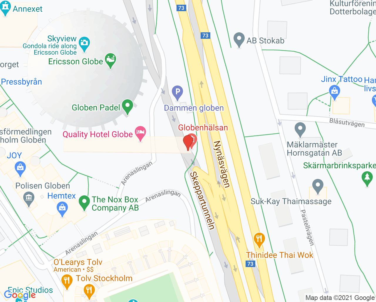 Karta till Globenhälsan Globen City Vaccination