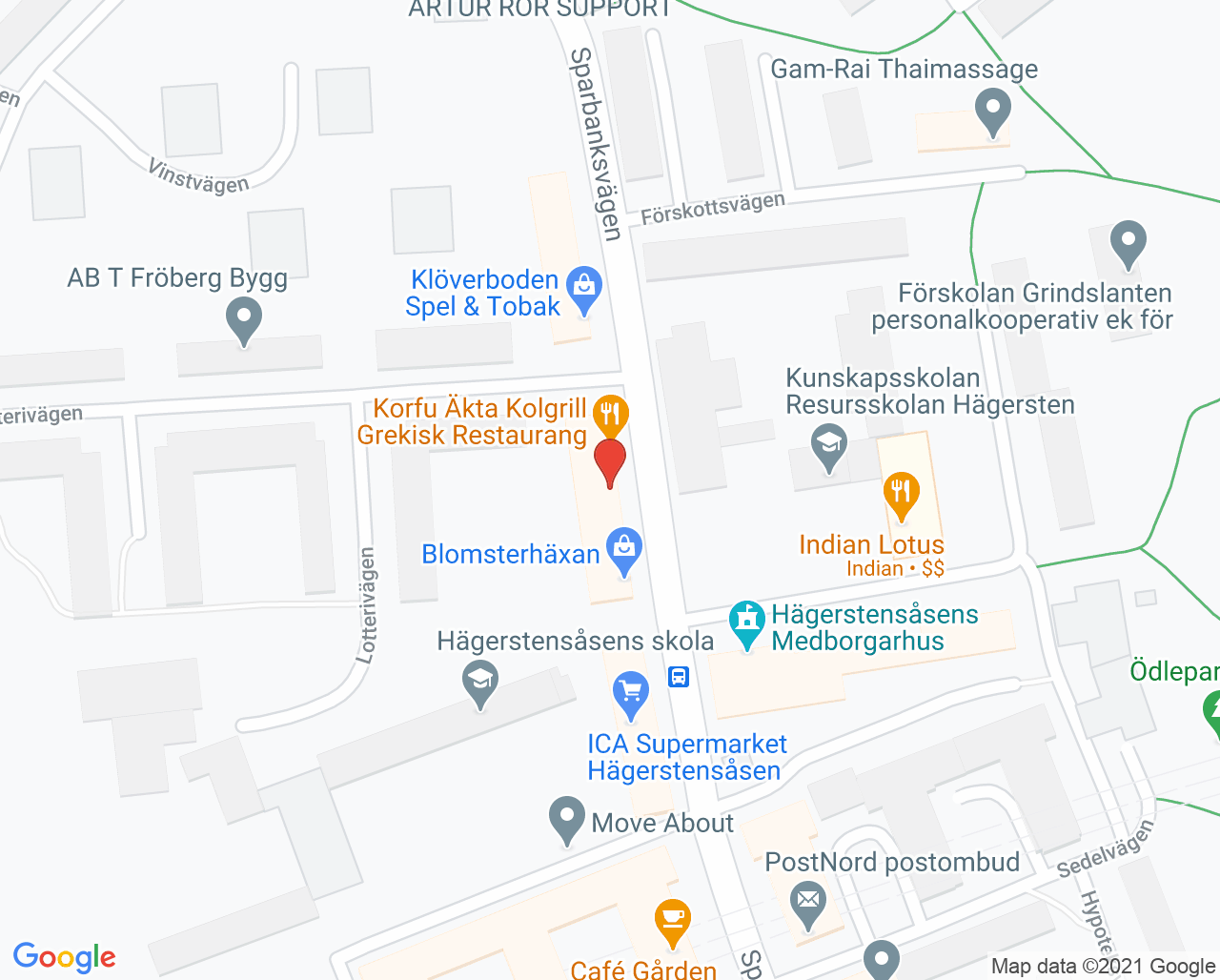 Karta till Hägerstensåsens Tandteam